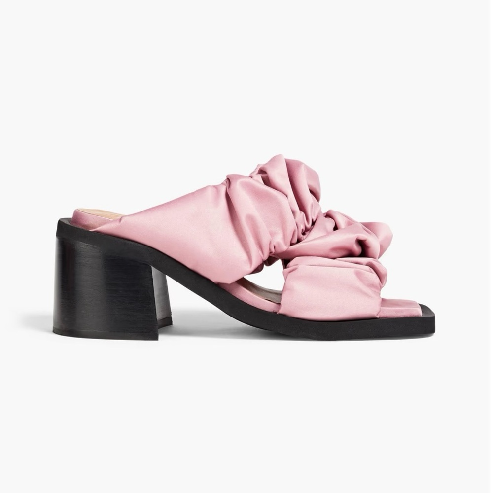 Ganni Satin Pink Mules